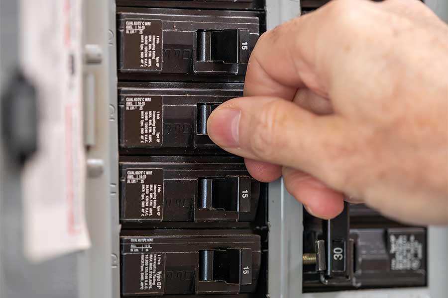 Circuit breaker service in progress