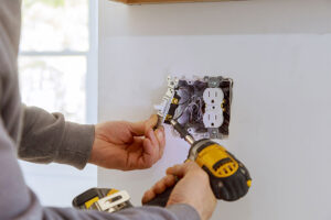 Outlet installation in progress