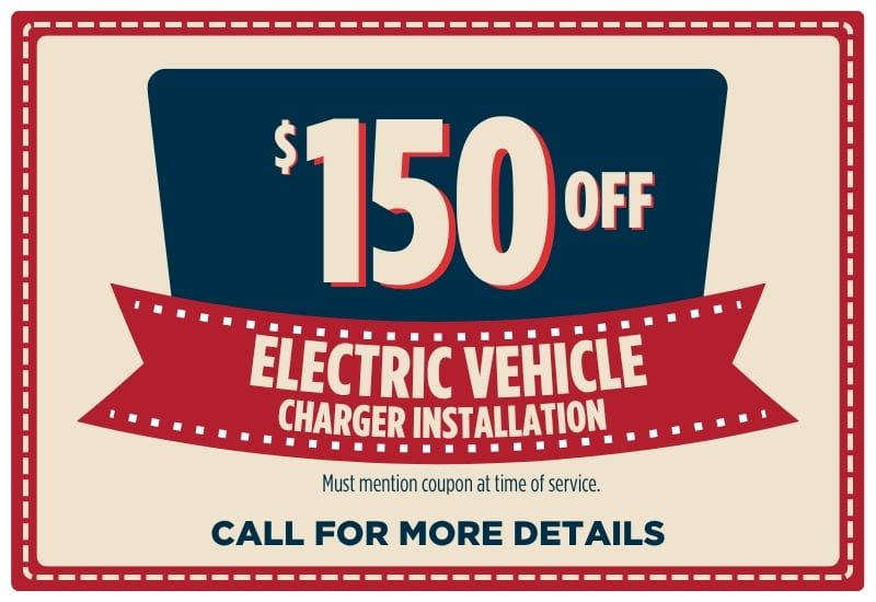 $150 off electrical vehicle charger installation