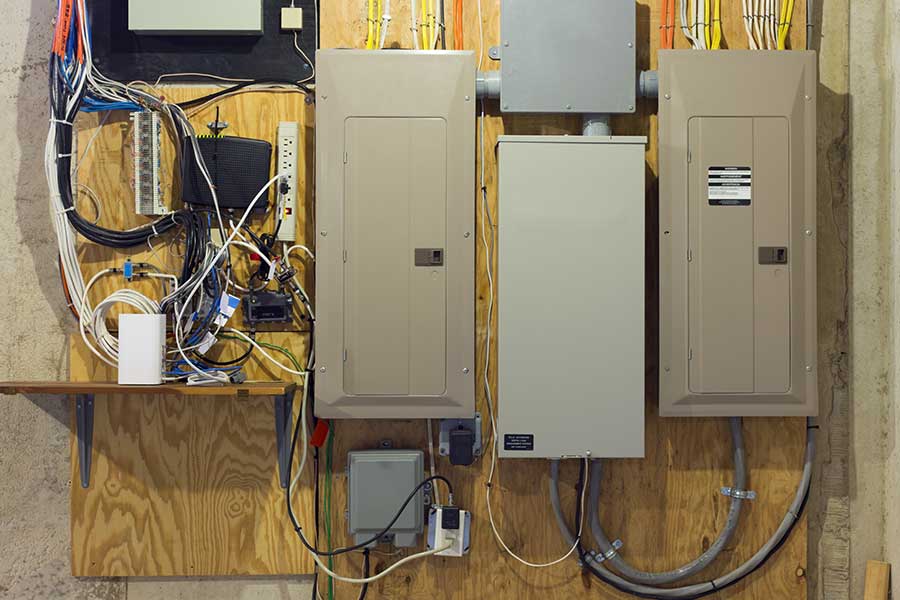 Electrical panel replacement in progress