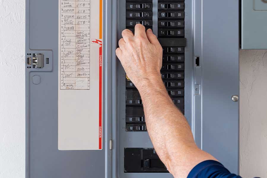 Electrical panel upgrade in progress