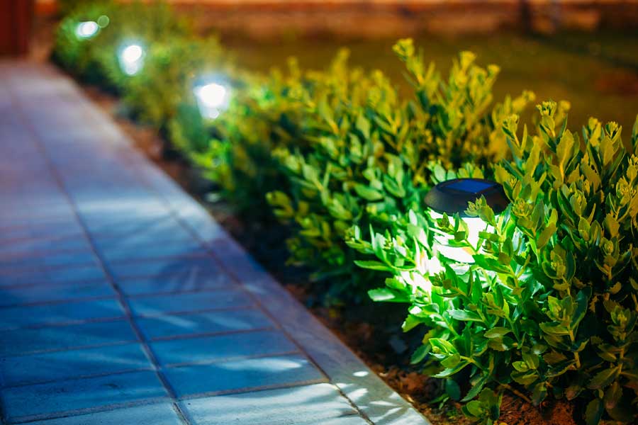 Completed outdoor lighting installation