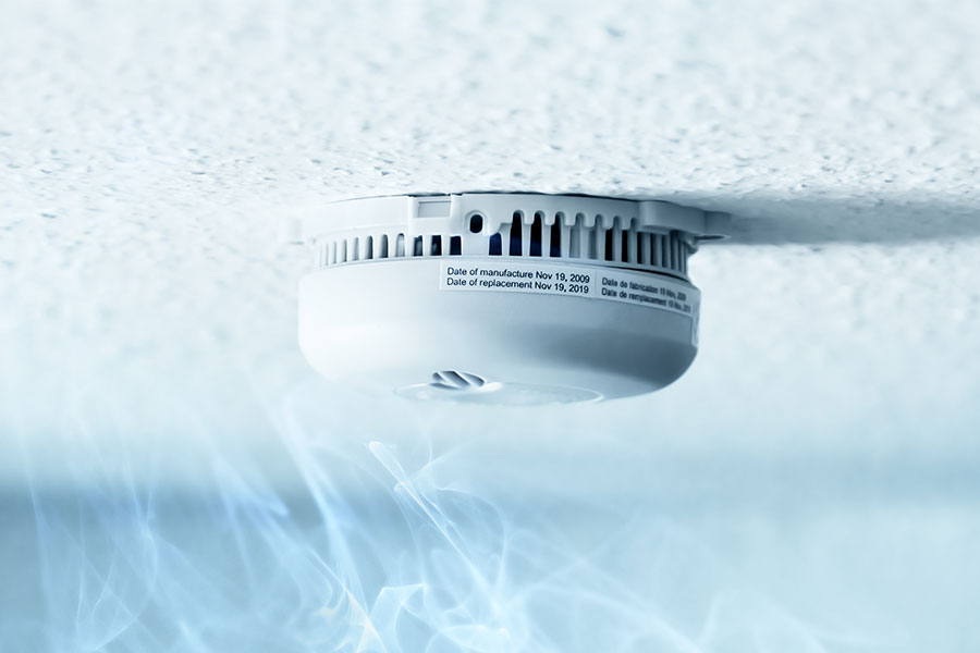 Completed smoke detector installation